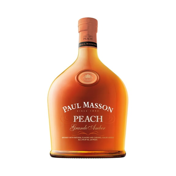 Paul Masson Grande Amber Peach Brandy, 750ml, 54 Proof (27% ABV)