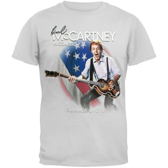 Paul McCartney Men's Flag Silhouette 2009 Tour Soft Short Sleeve T Shirt