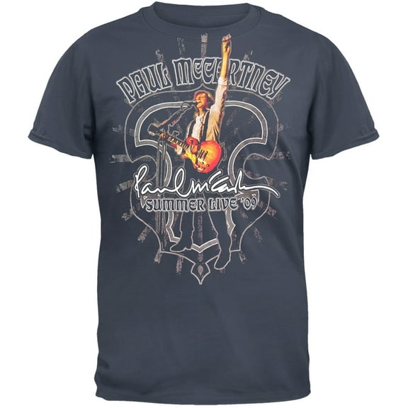 Paul McCartney Men's Summer Live 2009 Tour Adult Soft Short Sleeve T Shirt
