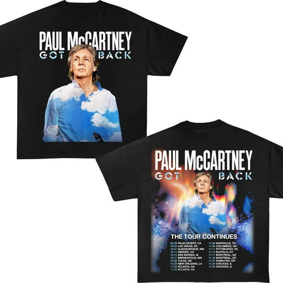 Paul McCartney Tour T Shirt Art Vintage Poster Tee Unisex Women's Men's TShirt,Black Color,Size 3XL