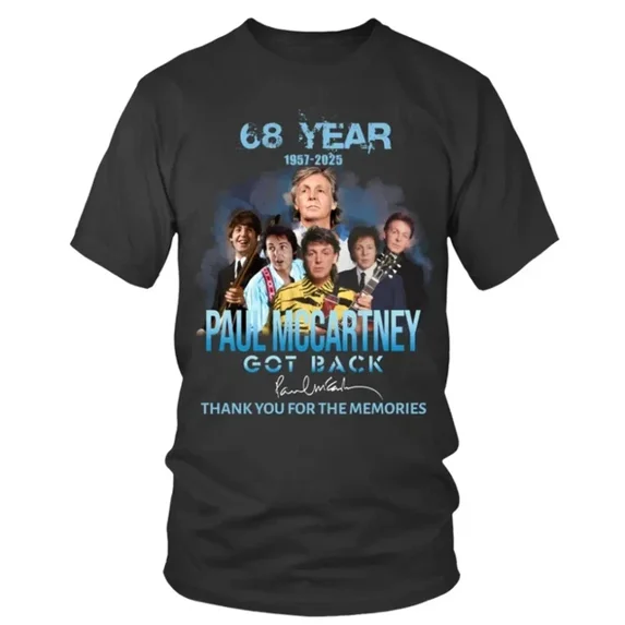Paul Mccartney Merch Tour 2025 Shirtanniversary Vintage Style Unisex T-Shirt ,Black Color,Size M