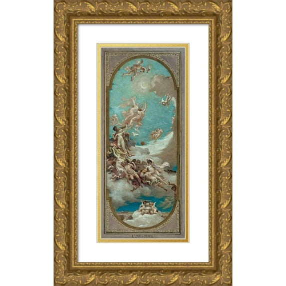 Paul Milliet 10x18 Gold Ornate Wood Frame and Double Matted Museum Art Print Titled - Honeymoon (1883)