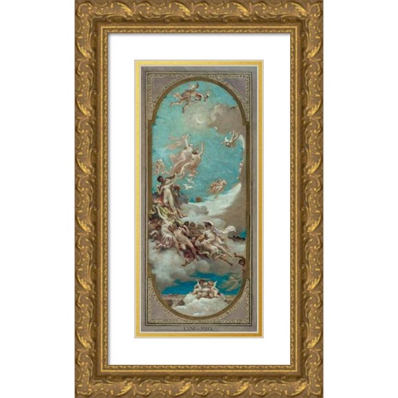 Paul Milliet 13x24 Gold Ornate Framed and Double Matted Museum Art Print Titled - Honeymoon (1883)