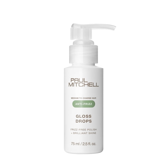 Paul Mitchell Gloss Drops Shine Serum, Frizz-Free Polish, Brilliant Shine, For Medium To Coarse Hair, 2.5 fl. oz.
