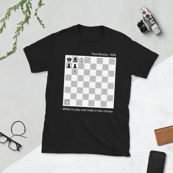 Paul Morphy T Shirt, Vintage Chess Game Puzzle T-Shirt