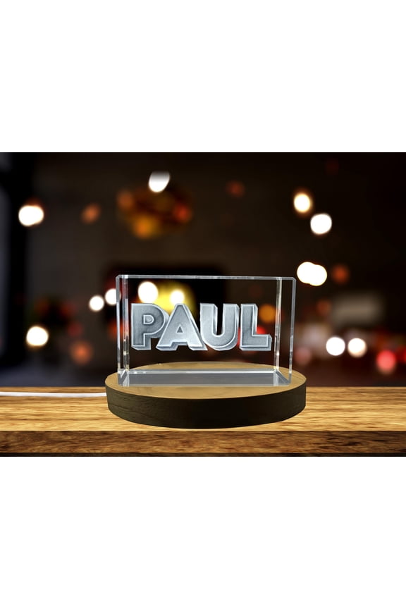 Paul| Names Art 3D Engraved Crystal