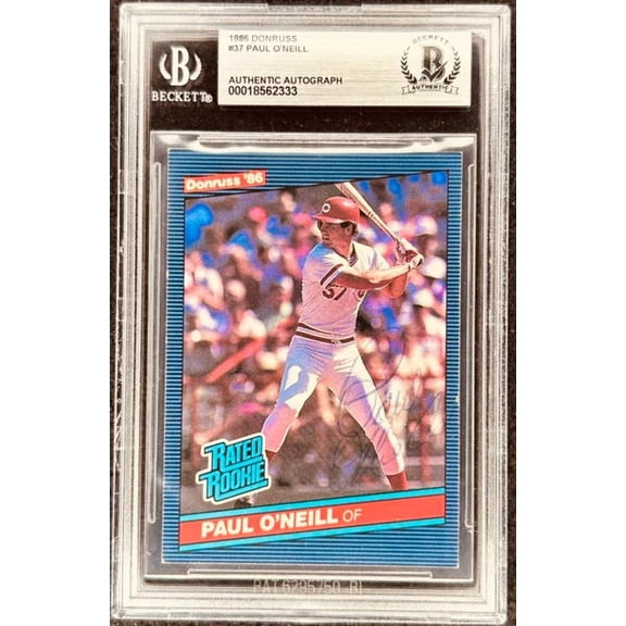 Paul O'Neill autographed Cincinnati Reds 1986 Donruss Rookie Card BAS