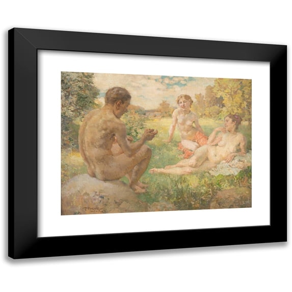 Paul Paede 24x19 Black Modern Framed Museum Art Print Titled - An Afternoon by the Lake