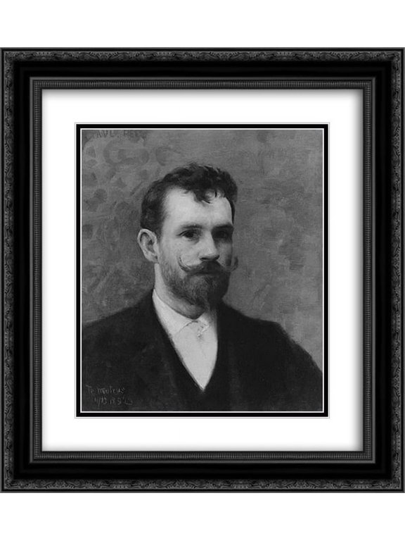Paul Peel 2x Matted 20x24 Black Ornate Framed Art Print 'Self-portrait '