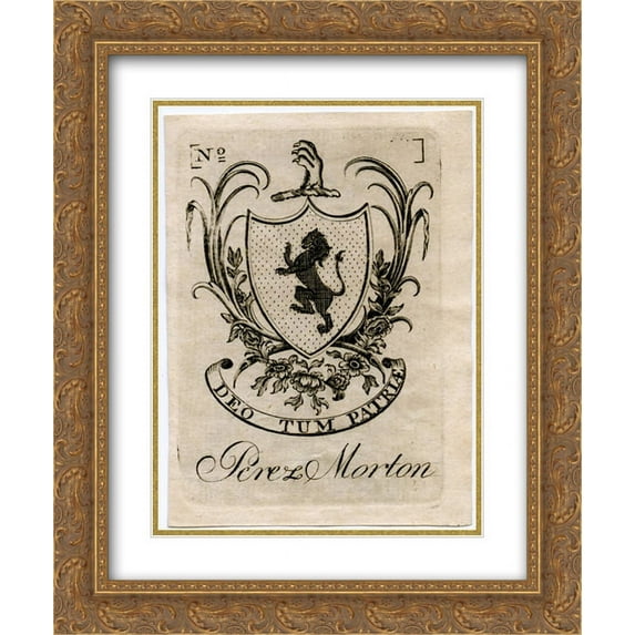 Paul Revere 2x Matted 20x24 Gold Ornate Framed Art Print 'Perez Morton Bookplate'