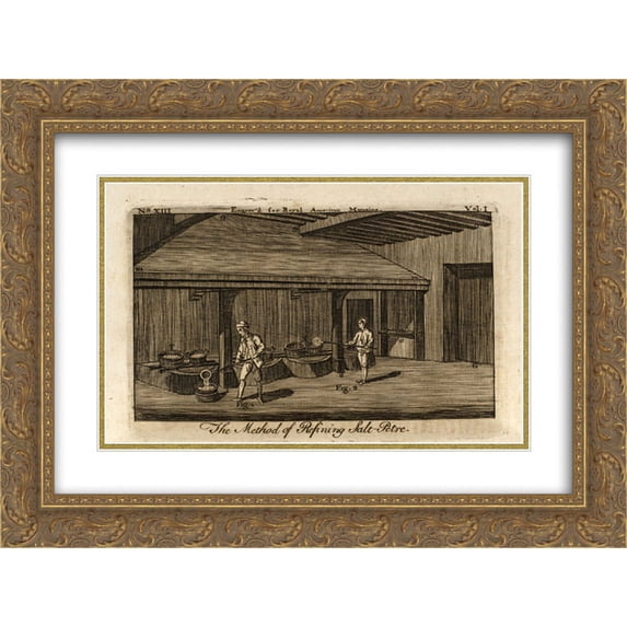 Paul Revere 2x Matted 24x18 Gold Ornate Framed Art Print 'Salt Petre '