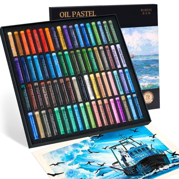 Paul Rubens 72Pcs Oil Pastels Set for Artist, Students, 72 Colours Soft Pastels, Vibrant and Creamy