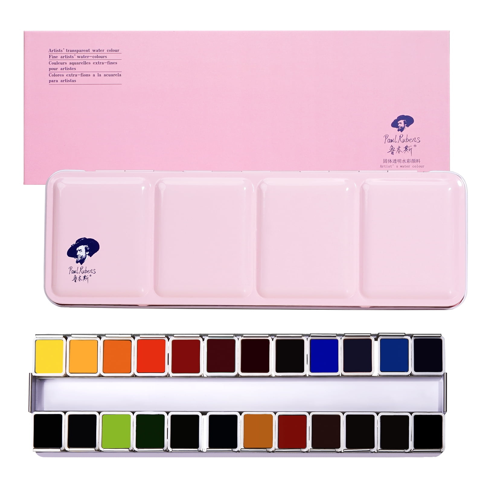 Paul Rubens Professional Watercolor Paint Set, 24 Colors with
