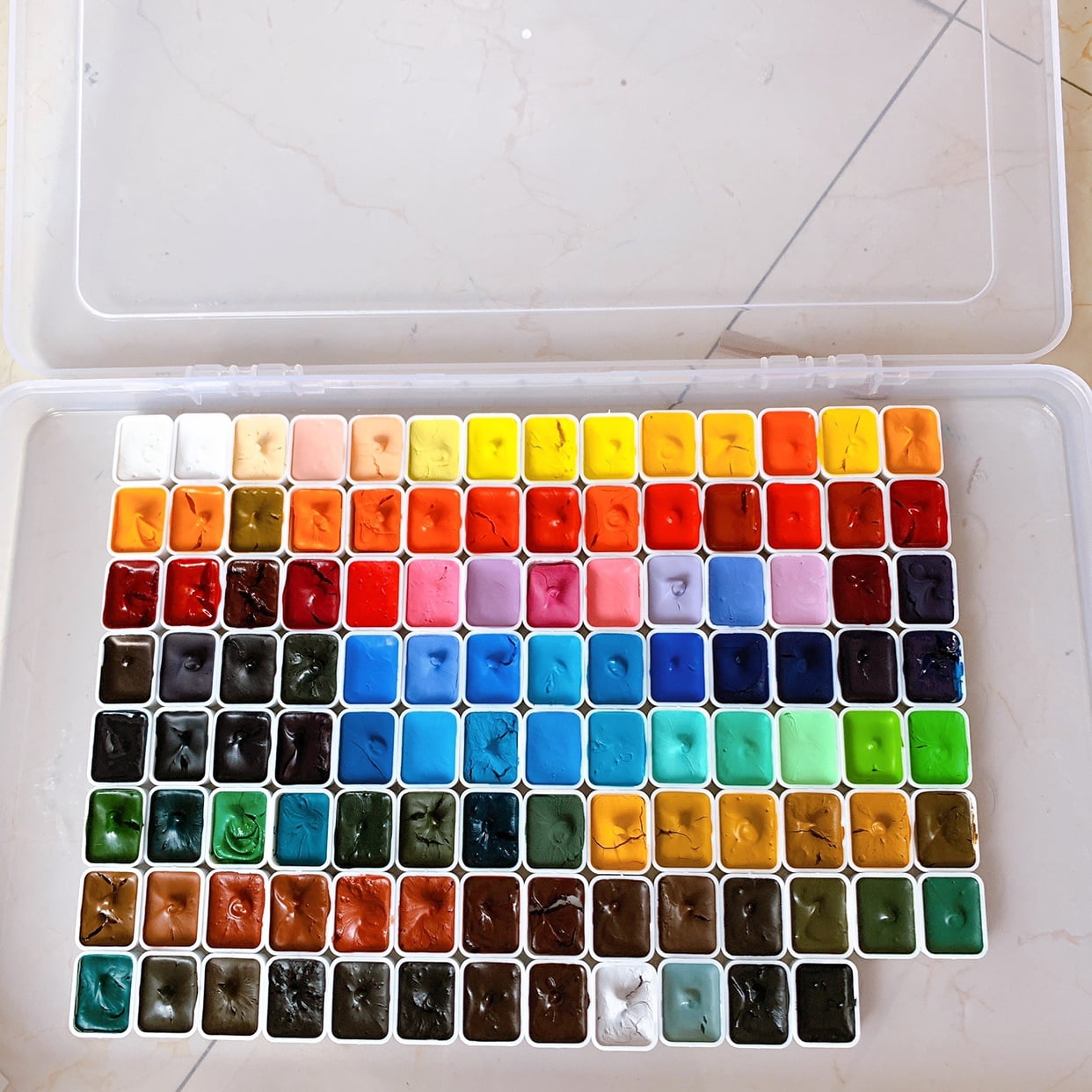 Paul Rubens Artist Watercolours 110 Colours 1ml Dispenser acuarela Plastic Case  Professional Drawing Acuarela Artist Supplie