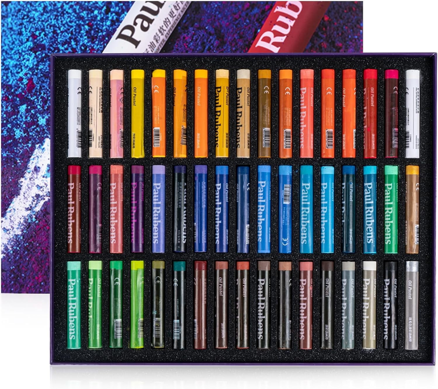 Paul Rubens Oil Pastels, 49 Colors Oilpastel + 2 White Soft and Vibrant, Suitable for Artists, Beginners, Students
