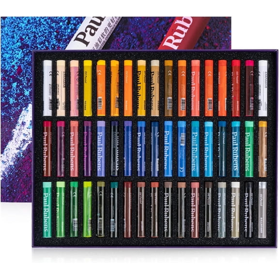 Paul Rubens Oil Pastels, 49 Colors Oilpastel + 2 White Soft and Vibrant, Suitable for Artists, Beginners, Students