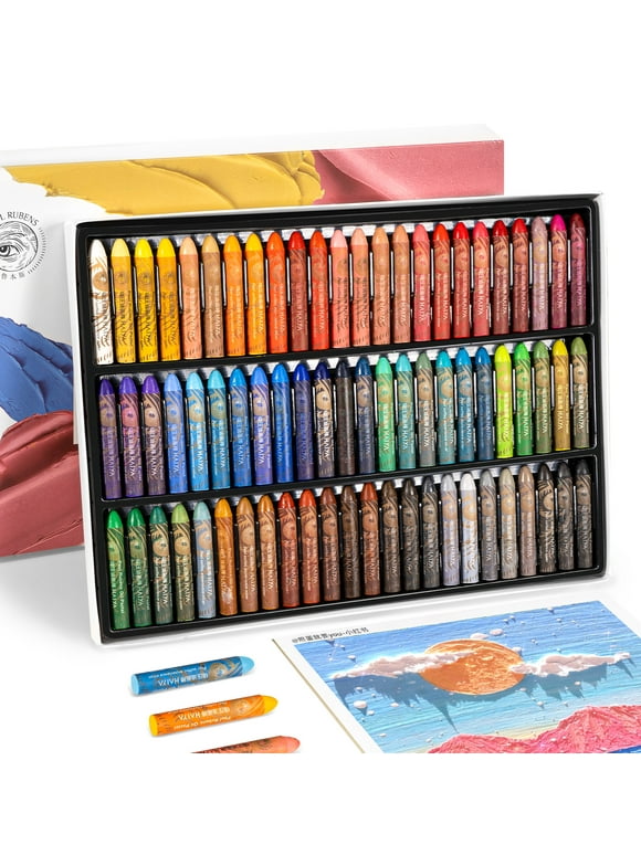 Paul Rubens Oil Pastels Set, 72 Colors HAIYA Artist Soft Oil Pastels Vibrant and Creamy, Pastels Art Supplies for Artists, Beginners, Students, Kids
