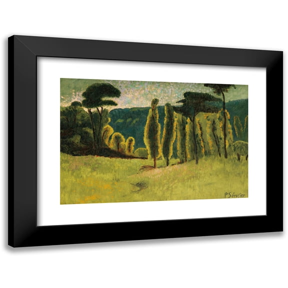 Paul Sérusier 14x11 Black Modern Framed Museum Art Print Titled - Pines and Poplars in a Meadow