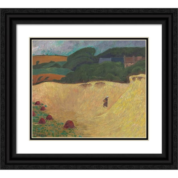 Paul Sérusier 23x20 Black Ornate Framed Double Matted Museum Art Print Titled: The Beach of Les Grands Sables at Le Pouldu (1890)