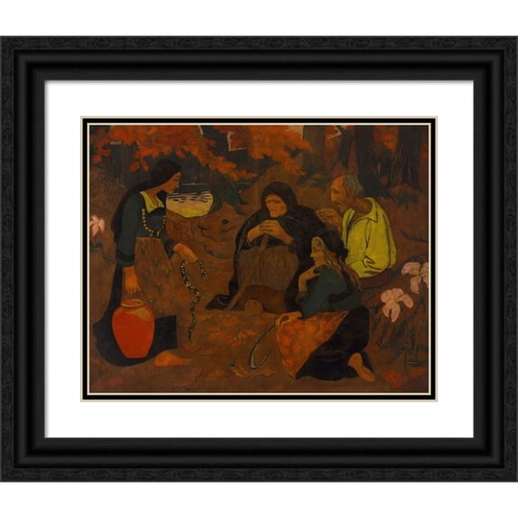 Paul Sérusier 24x20 Black Ornate Framed Double Matted Museum Art Print Titled: Eatters Snake (Snake Eaters) (1894)