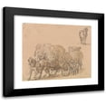 thumbnail image 1 of Paul Sandby 17x15 Black Modern Framed Museum Art Print Titled - Two Laden Hay Carts with Horses, 1 of 5