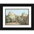 thumbnail image 1 of Paul Sandby 18x13 Black Ornate Wood Framed Double Matted Museum Art Print Titled - Windsor Castle- the Round Tower, Royal Court and Devil's Tower from the Black Rod, 1 of 5