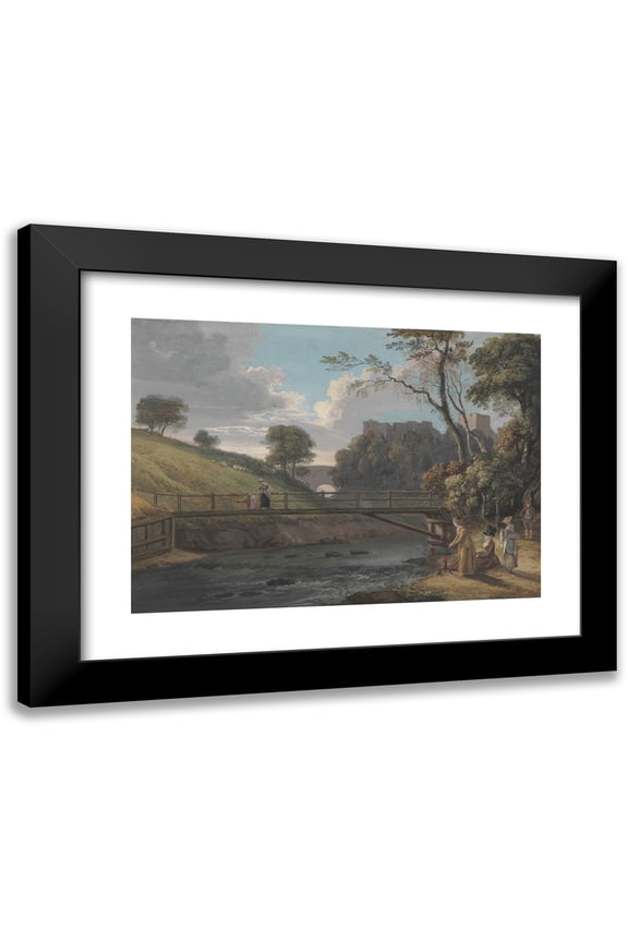 Paul Sandby 18x14 Black Modern Framed Museum Art Print Titled - Roslin Castle, Midlothian