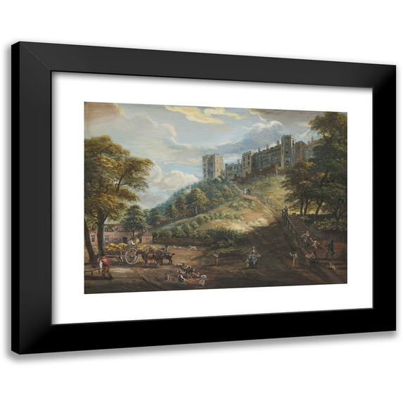 Paul Sandby 24x19 Black Modern Framed Museum Art Print Titled - The Hundred Steps, Windsor Castle (C.1725-1809)