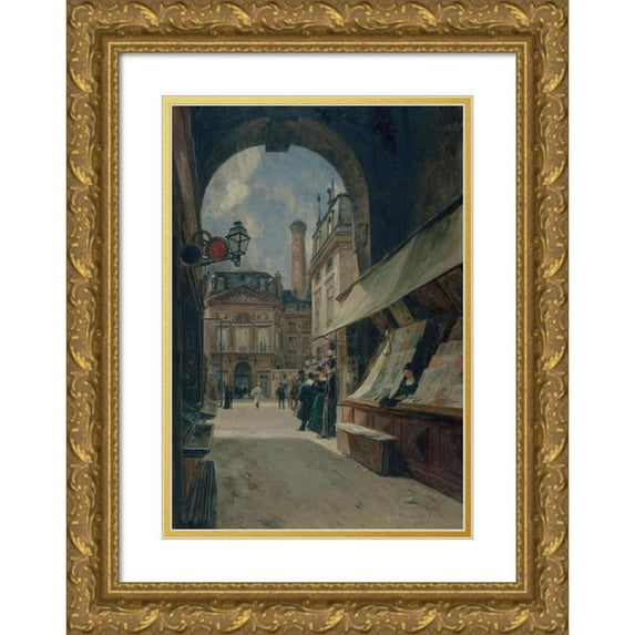 Paul Schaan 14x18 Gold Ornate Wood Frame and Double Matted Museum Art Print Titled - The Truth and Place De Valois (1897)