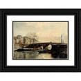 thumbnail image 1 of Paul Schaan 18x14 Black Ornate Wood Framed Double Matted Museum Art Print Titled - The Marie Pont Vue Du Quai Des Celestins (1886), 1 of 5