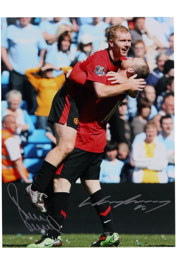 Paul Scholes, Wayne Rooney Manchester United Autographed 12" x 16" Celebration Photograph - Fanatics Authentic Certified