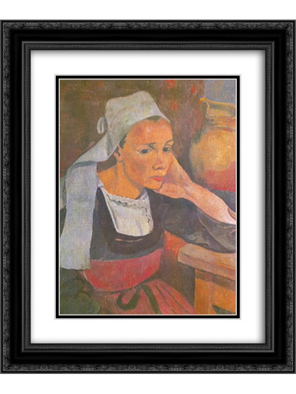 Paul Serusier 2x Matted 20x24 Black Ornate Framed Art Print 'Portrait of Marie Lagadu'