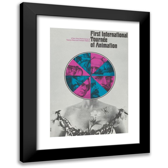 Paul Showalter 18x24 Black Modern Framed Museum Art Print Titled - First International Tour of Animation (1970)