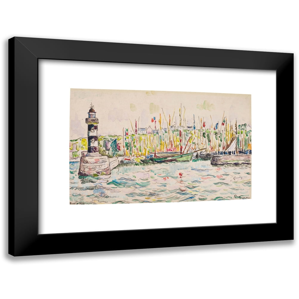 Paul Signac 14x11 Black Modern Framed Museum Art Print Titled - Groix, Le Phare (1923)