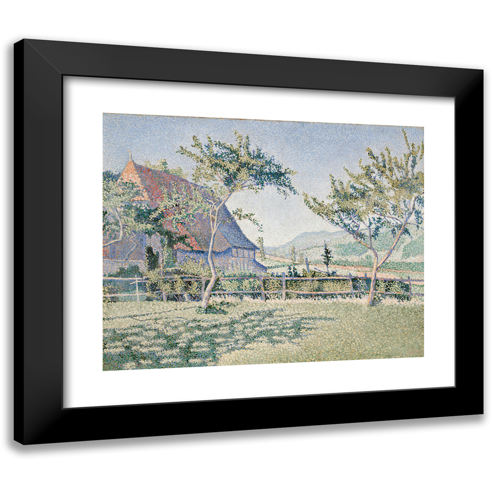 Paul Signac 18x15 Black Modern Framed Museum Art Print Titled - Fill-Le-Chateau, the Meadow (Le Pre), Opus 161 (June-July 1887)