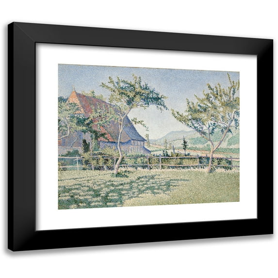 Paul Signac 18x15 Black Modern Framed Museum Art Print Titled - Fill-Le-Chateau, the Meadow (Le Pre), Opus 161 (June-July 1887)