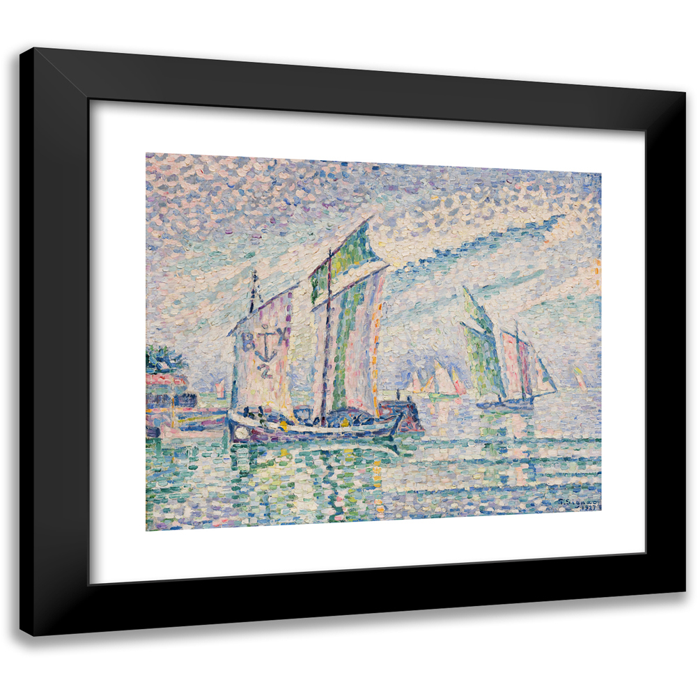 Paul Signac 23x20 Black Modern Framed Museum Art Print Titled - Le Chenal De La Rochelle (1927)