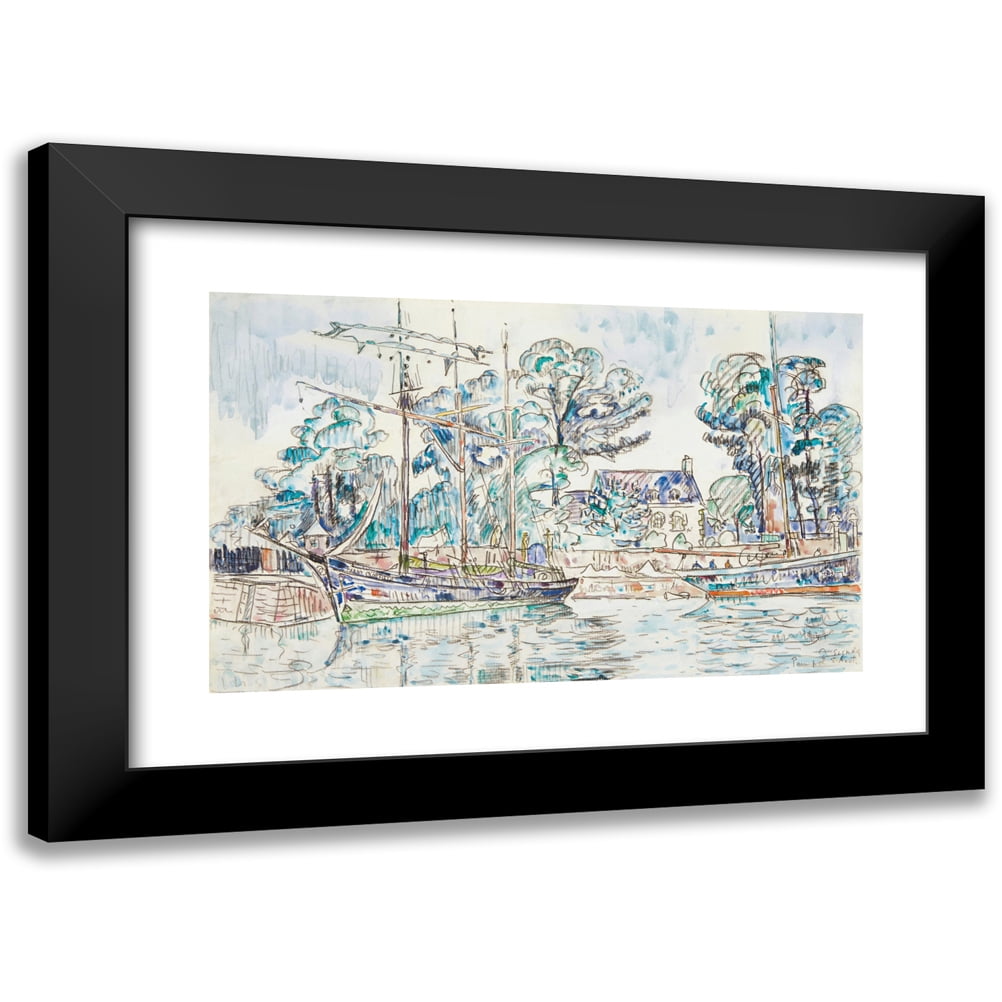 Paul Signac 24x16 Black Modern Framed Museum Art Print Titled - Paimpol, Le Fanny Crossfield