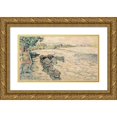 thumbnail image 1 of Paul Signac 24x16 Gold Ornate Framed and Double Matted Museum Art Print Titled - Bourg-Saint-Andeol, 1 of 4