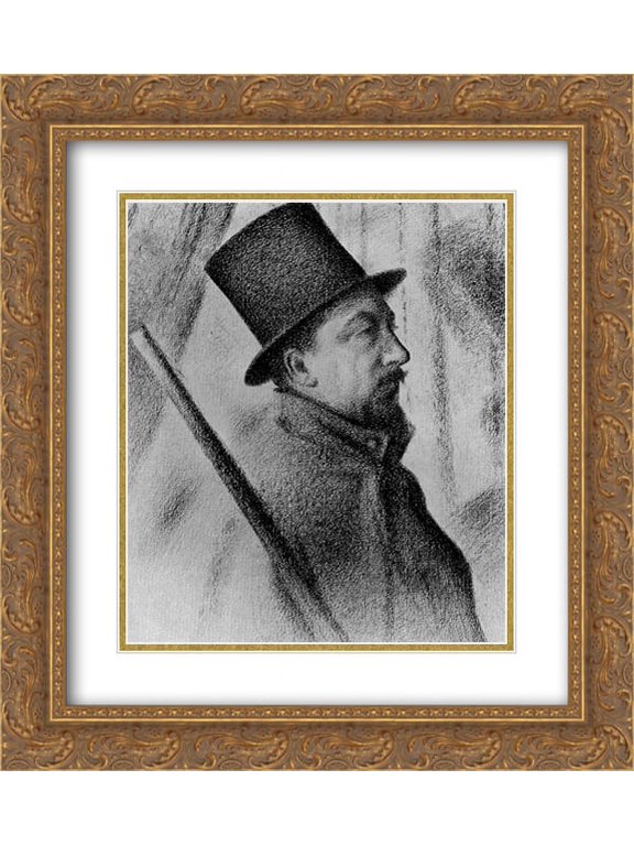 Paul Signac 2x Matted 20x24 Gold Ornate Framed Art Print 'Portrait of Conte'