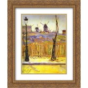 Paul Signac 2x Matted 20x24 Gold Ornate Framed Art Print Rue Caulaincourt. Mills on Montmarte