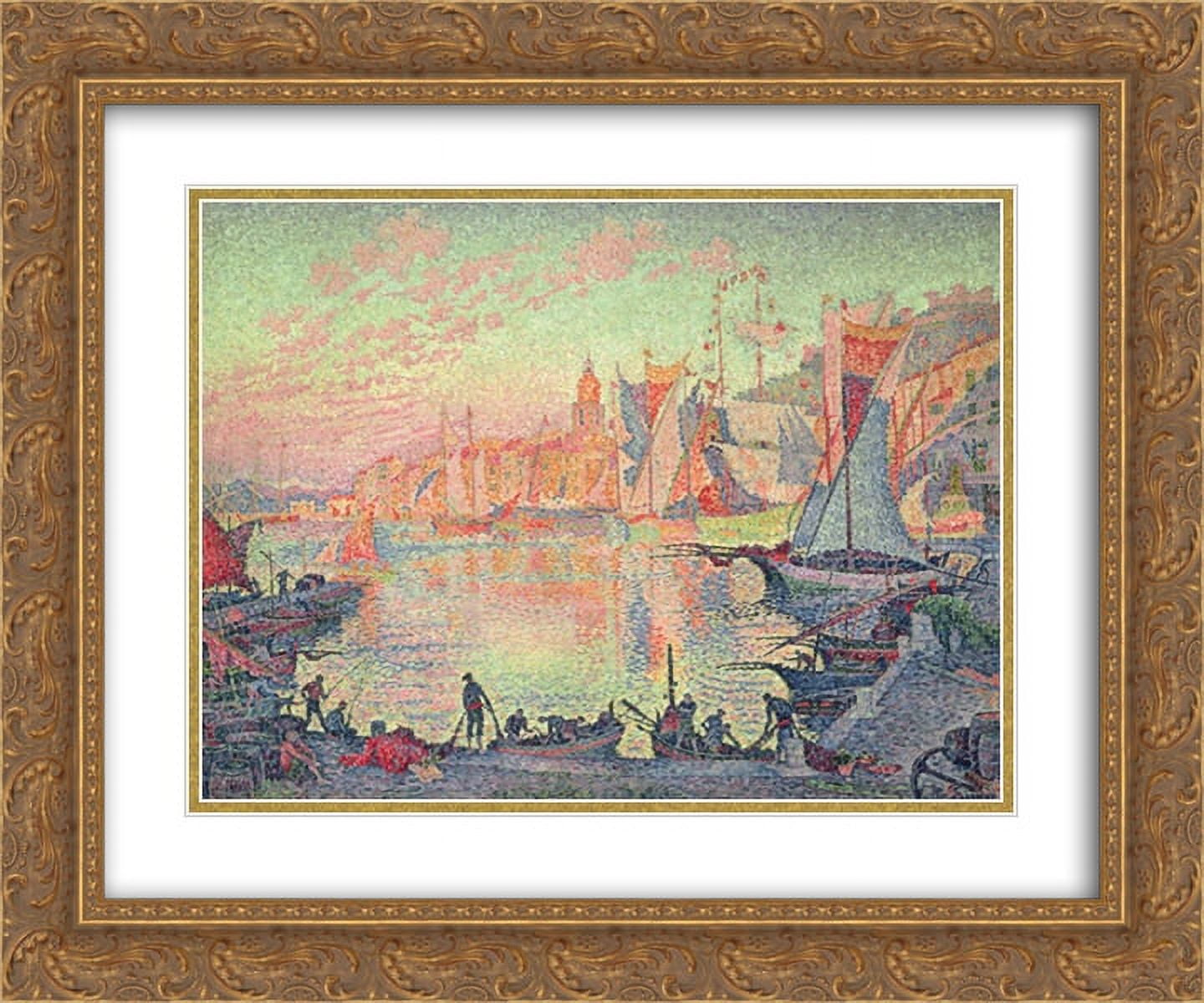 Paul Signac 2x Matted 24x20 Gold Ornate Framed Art Print 'The Port
