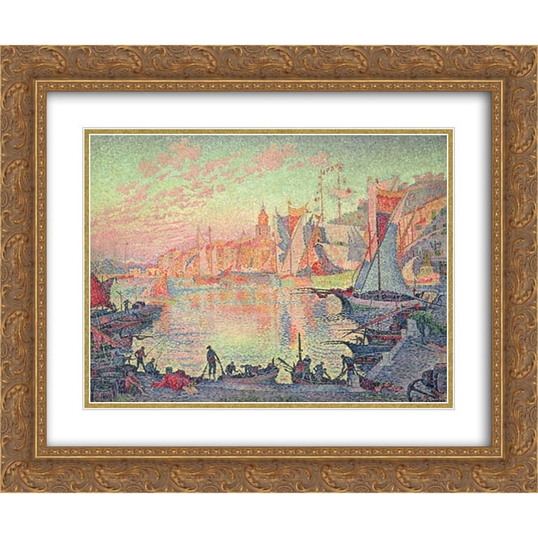 Paul Signac 2x Matted 24x20 Gold Ornate Framed Art Print 'The Port
