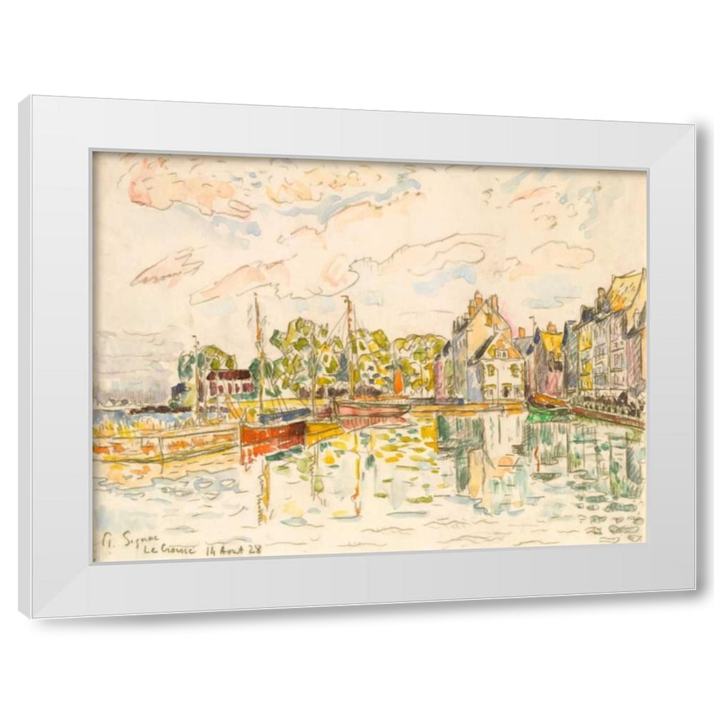 Paul Signac 4x14 White Modern Wood Framed Wall Art Titled - Le Croisic I