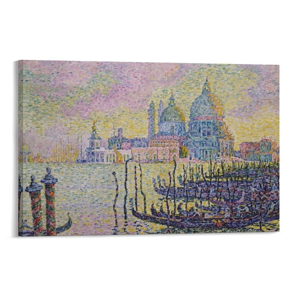 Paul Signac Painting Art Poster The Grand Canal Entrance to Poster Picture Print Wall Art Poster Painting Canvas Posters Artworks Gift Room Aesthetic 16x24inch(40x60cm)