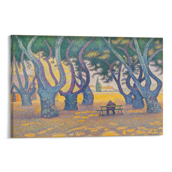 Paul Signac Painting Art Poster Place Des Lices 1893 Poster Wall Art Picture Painting Poster Canvas Print Posters Artworks Bedroom Living Room Decor 12x18inch(30x45cm)