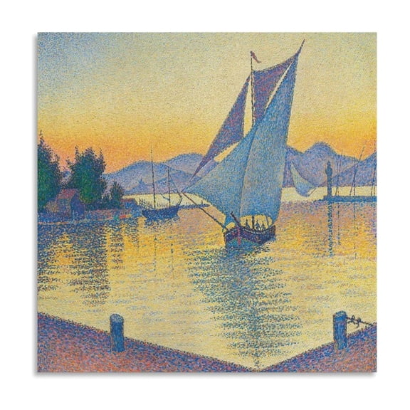Paul Signac Painting Art Poster The Port at Sunset Poster Poster Decorative Painting Canvas Wall Art Living Room Posters Bedroom Painting 24x24inch(60x60cm)