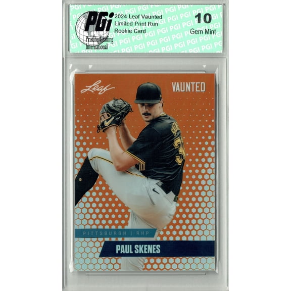 Paul Skenes 2024 Leaf Vaunted Metal #VM-13 Orange Only 3 Made Rookie Card PGI 10