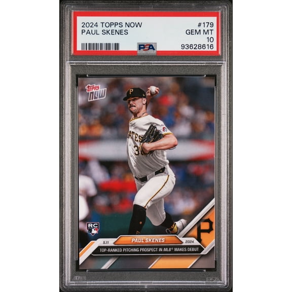 Paul Skenes 2024 Topps Now Debut Rookie Card #179 PSA 10 Gem Mint