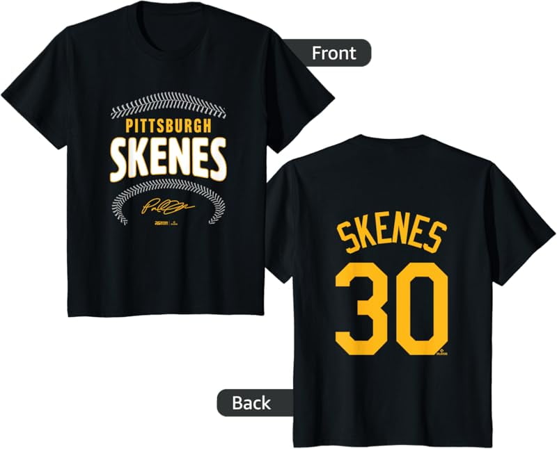 Paul Skenes Pittsburgh Name & Number (Front & Back) MLBPA TShirt
